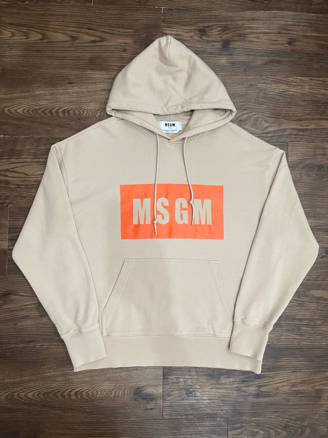 MSGM 프린팅 로고 후드티 베이지 <이태리 메이드> 상품이미지1