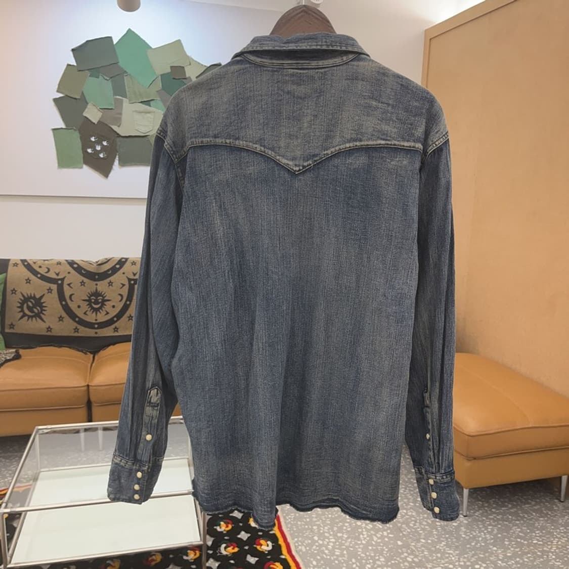 랭글러 웨스턴 컨트리 워싱 데님 셔츠 XL C07935 상품이미지4