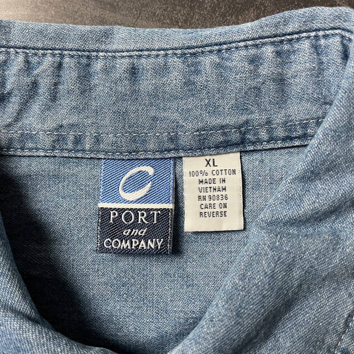 PORT AND COMPANY 빈티지 코튼 데님 셔츠 A00712 상품이미지10