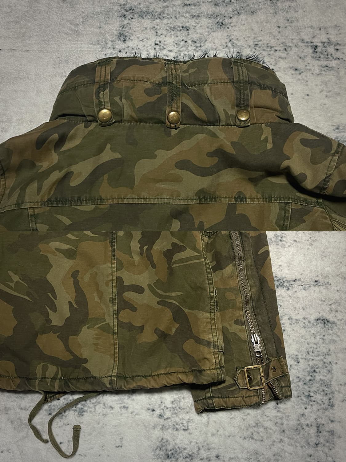 (a.r) 00s black fur military jacket  상품이미지7