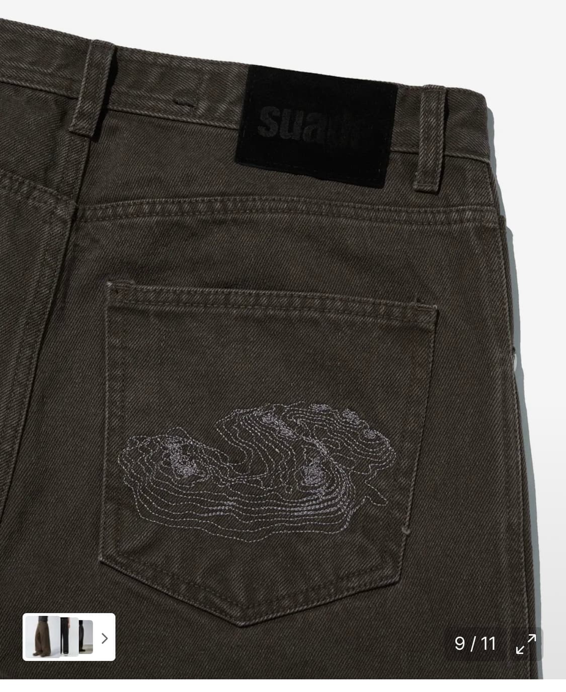 스웨이드 컨투어 포켓 데님팬츠 브라운  상품이미지3