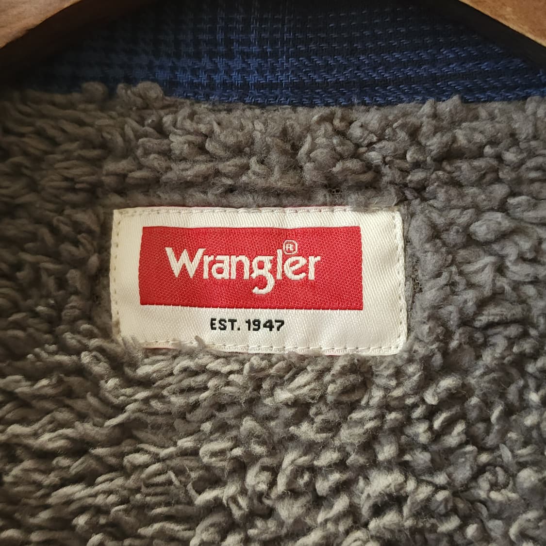 00s 랭글러 웨스턴 셔츠 플란넬 체크셔츠 쉐르파 양털 자켓 블루 L 상품이미지5