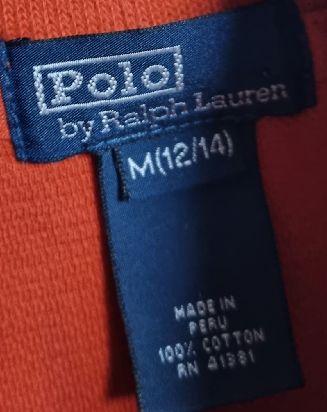 실측 XS (44) 폴로 오렌지 반집업 니트 상품이미지3