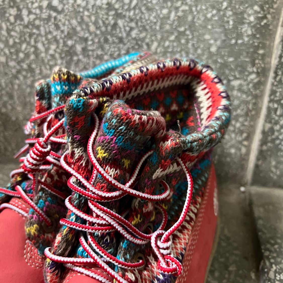 팀버랜드 아즈텍 패턴 핑크 롤탑 부츠 상품이미지6