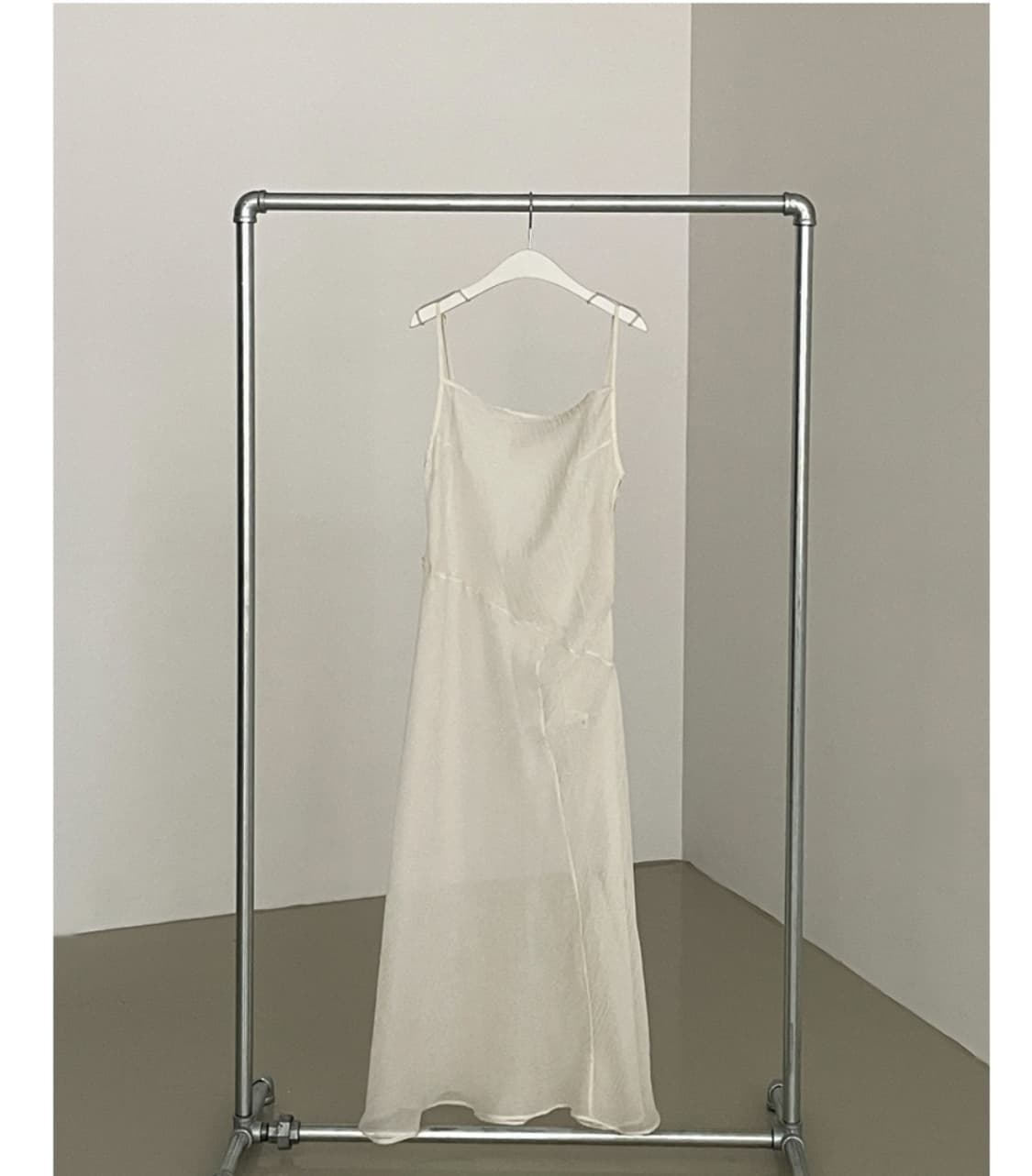 바스켓 시스루 레이어드 원피스 아이보리 상품이미지7