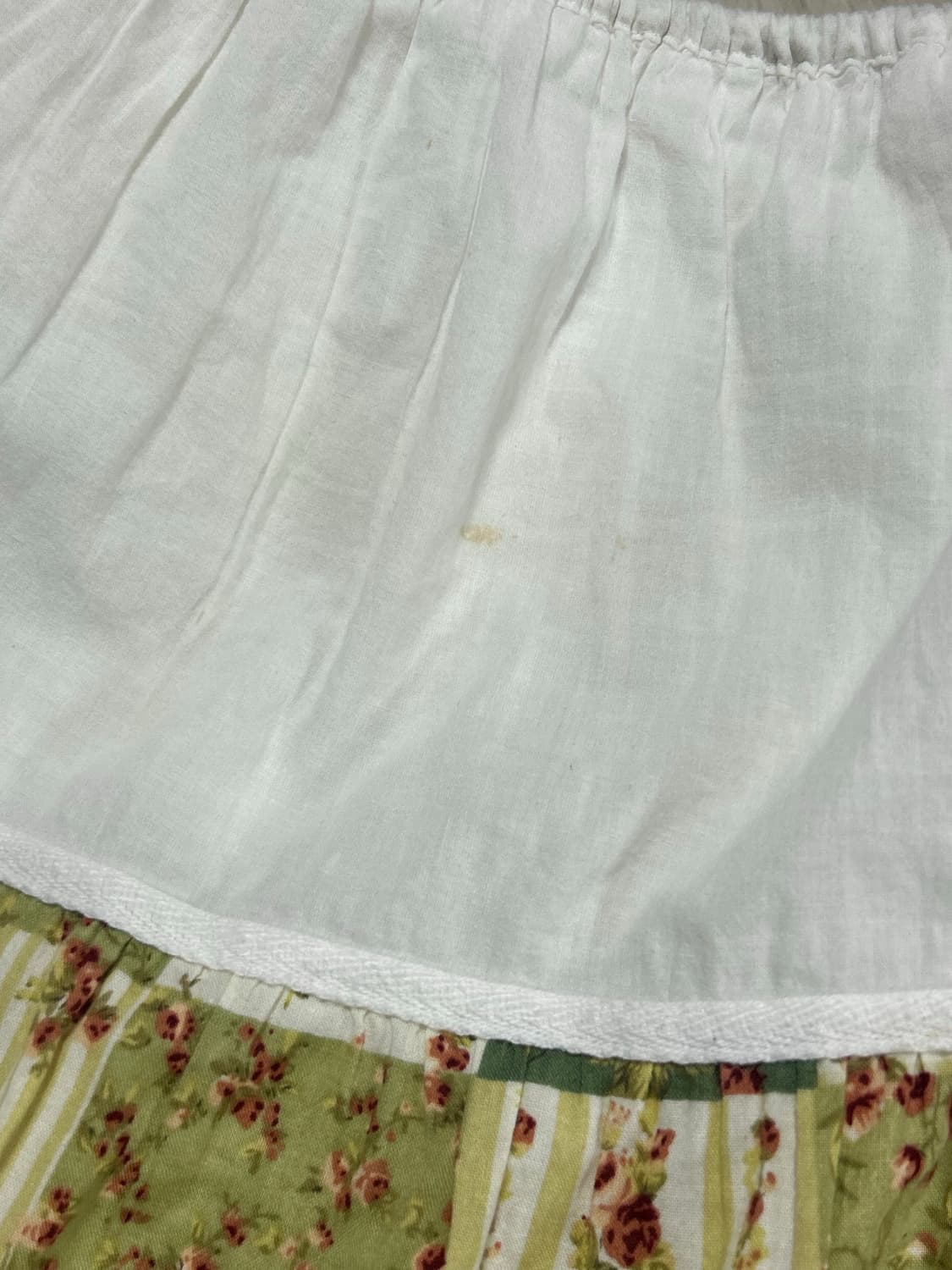 모리걸 패치워크 화이트 롱스커트 아오이유우 상품이미지2