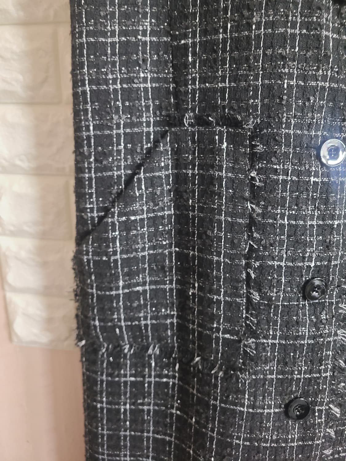 The Izzat Collection 트위드 롱 조끼(66) 상품이미지4