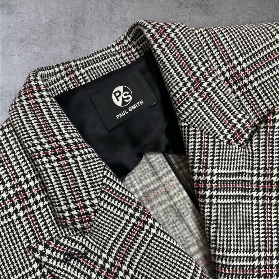  폴스미스 Paul Smith 클래식 더블 브레스티드 체크 롱 코트 38 상품이미지3