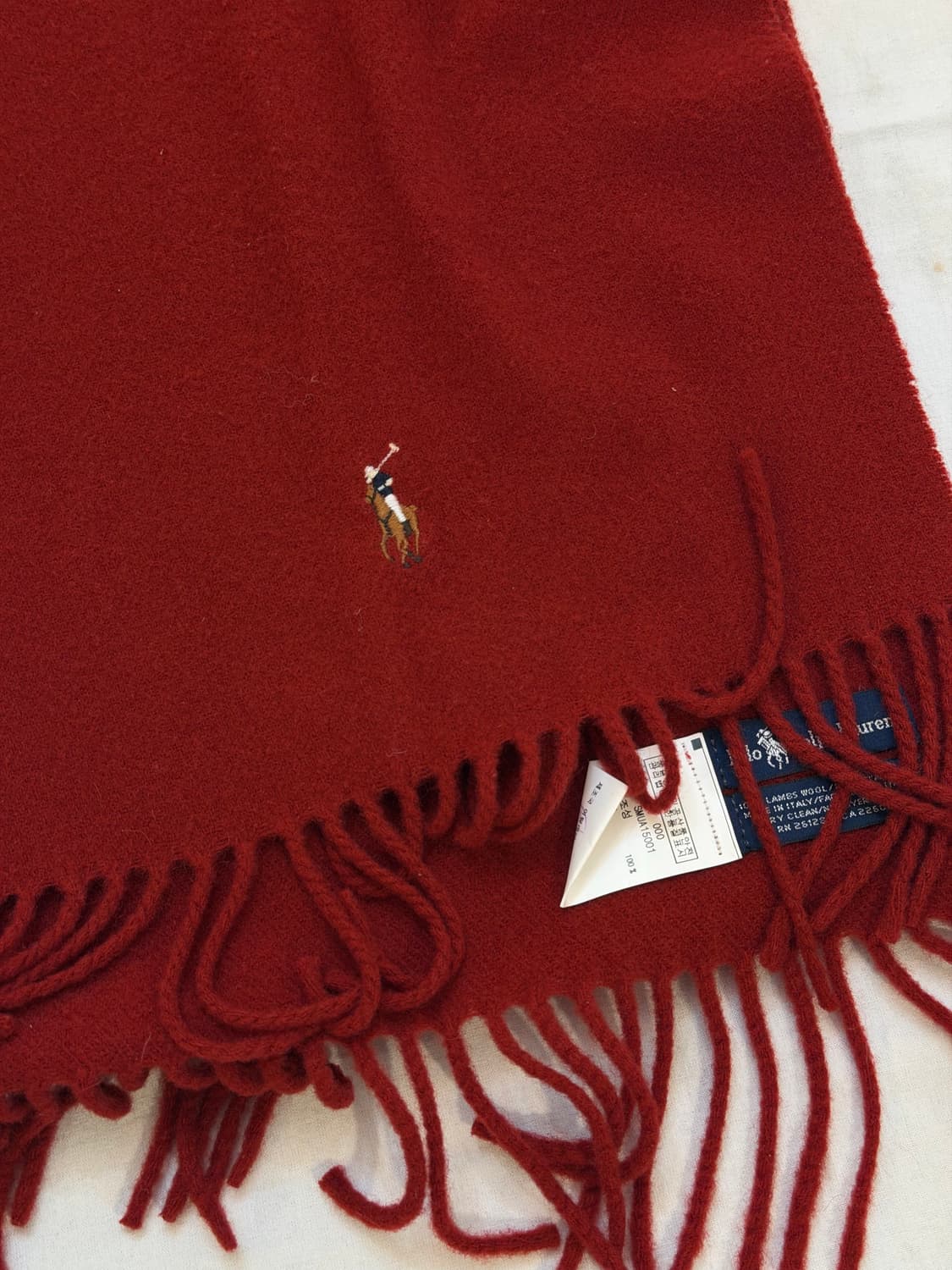 00s 폴로 랄프로렌 울 머플러 목도리 버건디 상품이미지3