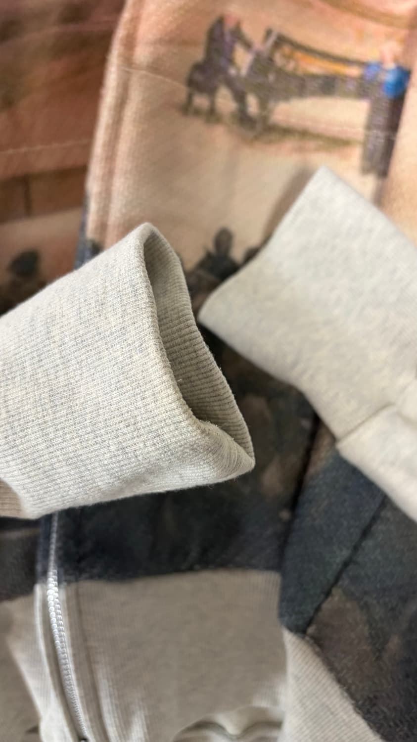 애프터프레이 프린트 패널 후디 집업 멜란지그레이 상품이미지2