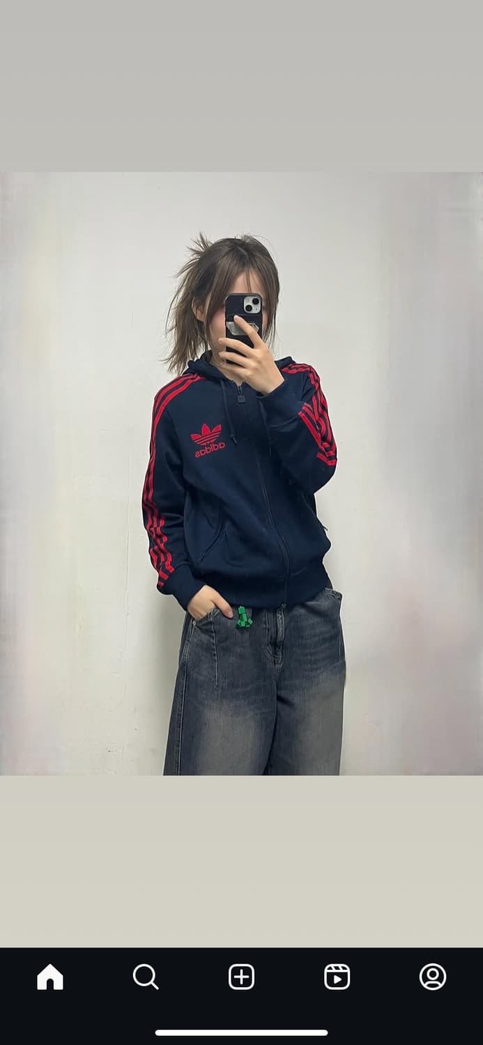 (택배무료) 아디다스 네이비 후드집업 M 상품이미지1