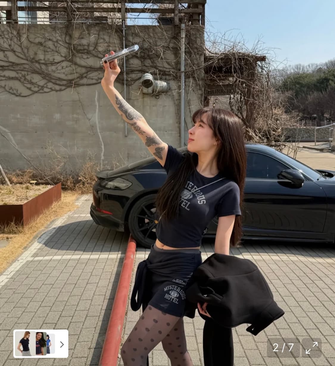 미스테리어스호텔 크롭 반팔 티셔츠 (새상품) 정가: 6.5만 상품이미지3