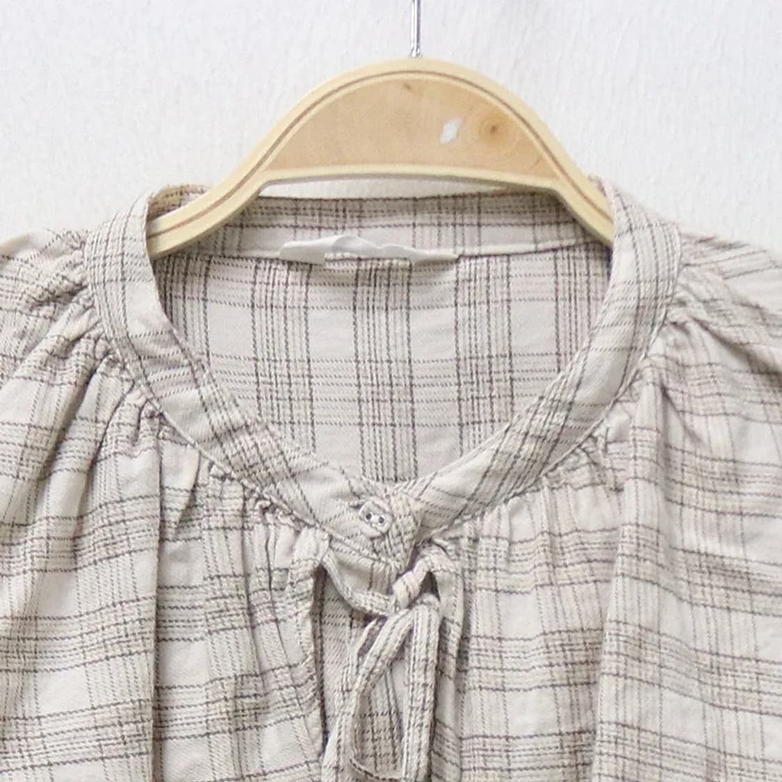 MUSHROOM 체크 빅카라 블라우스 63532 상품이미지3