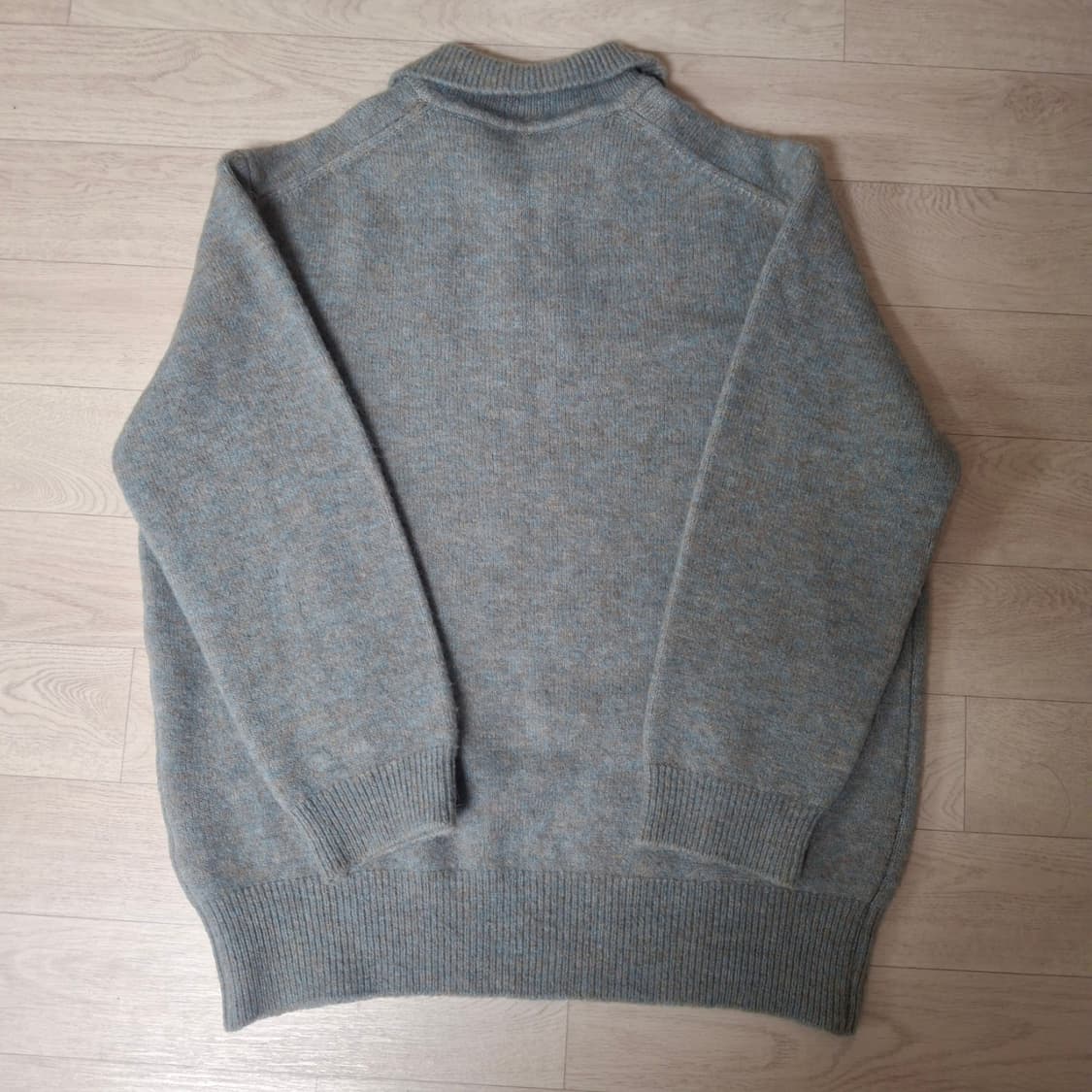 [M] 유스 오버사이즈드 니트 카라 스웨터 터콰이즈 상품이미지6
