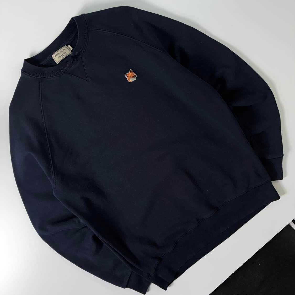 Maison kitsne  메종 키츠네 폭스헤드 패치 코튼 네이비 맨투맨 상품이미지2