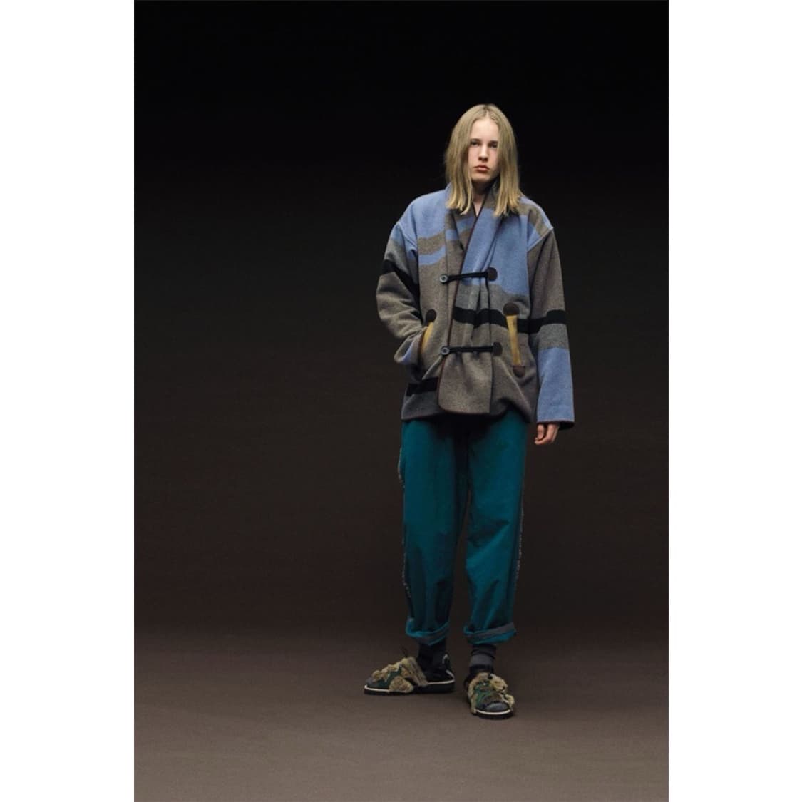 컬러 컬러블락 가디건 상품이미지5