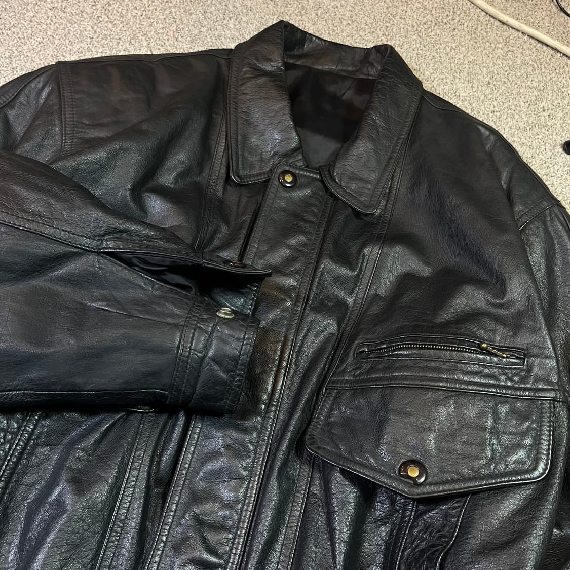 Vintaga 빈티지 양가죽 봄버 자켓 상품이미지2