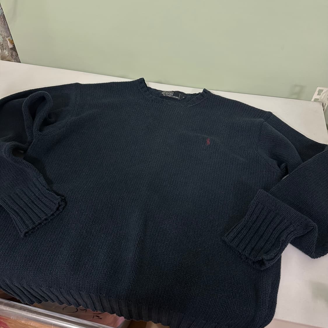M 100 폴로 랄프로렌 네이비 면 니트 상품이미지3