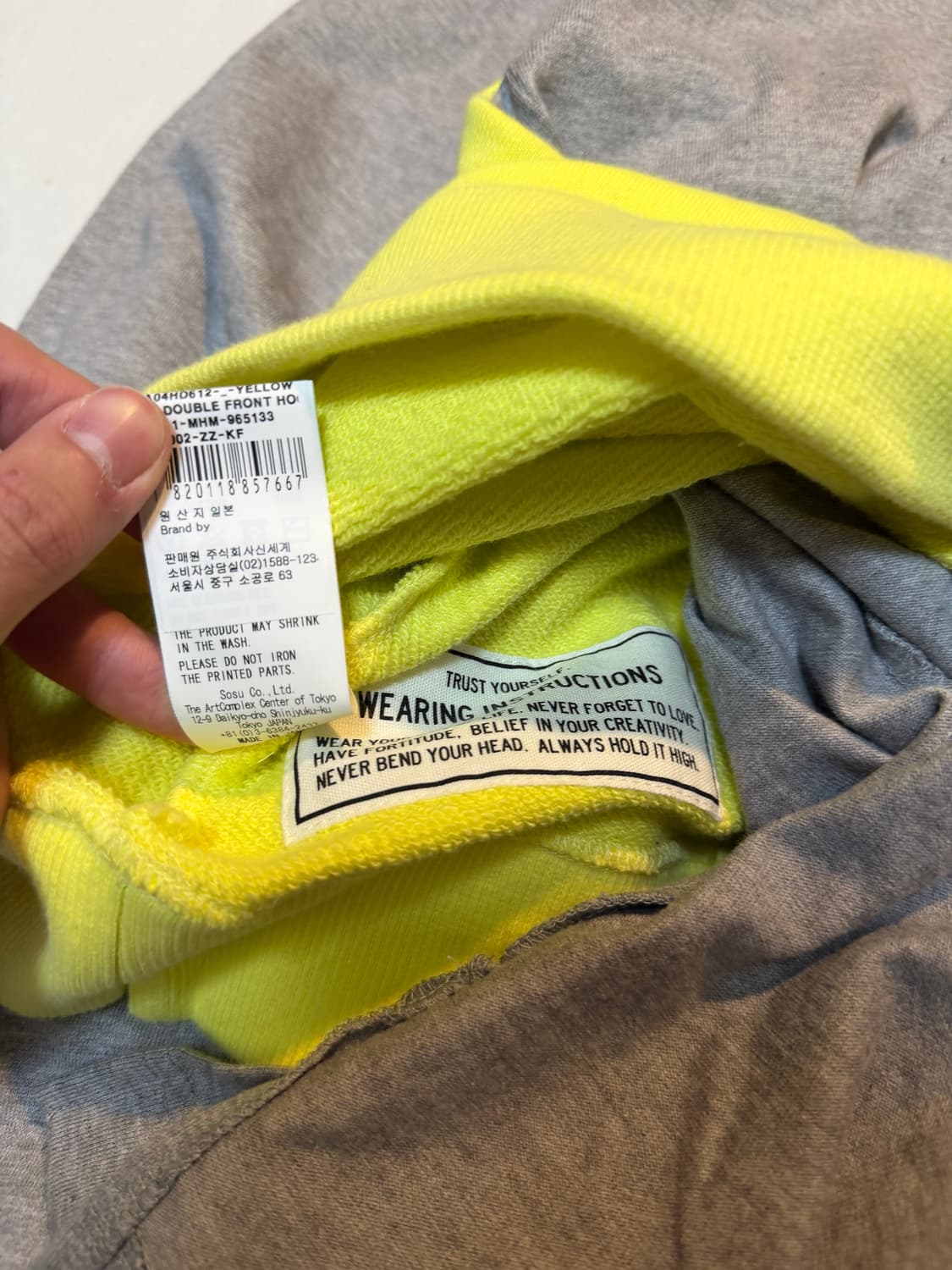 미하라 야스히로 옐로우 디솔루션 후드티 상품이미지6