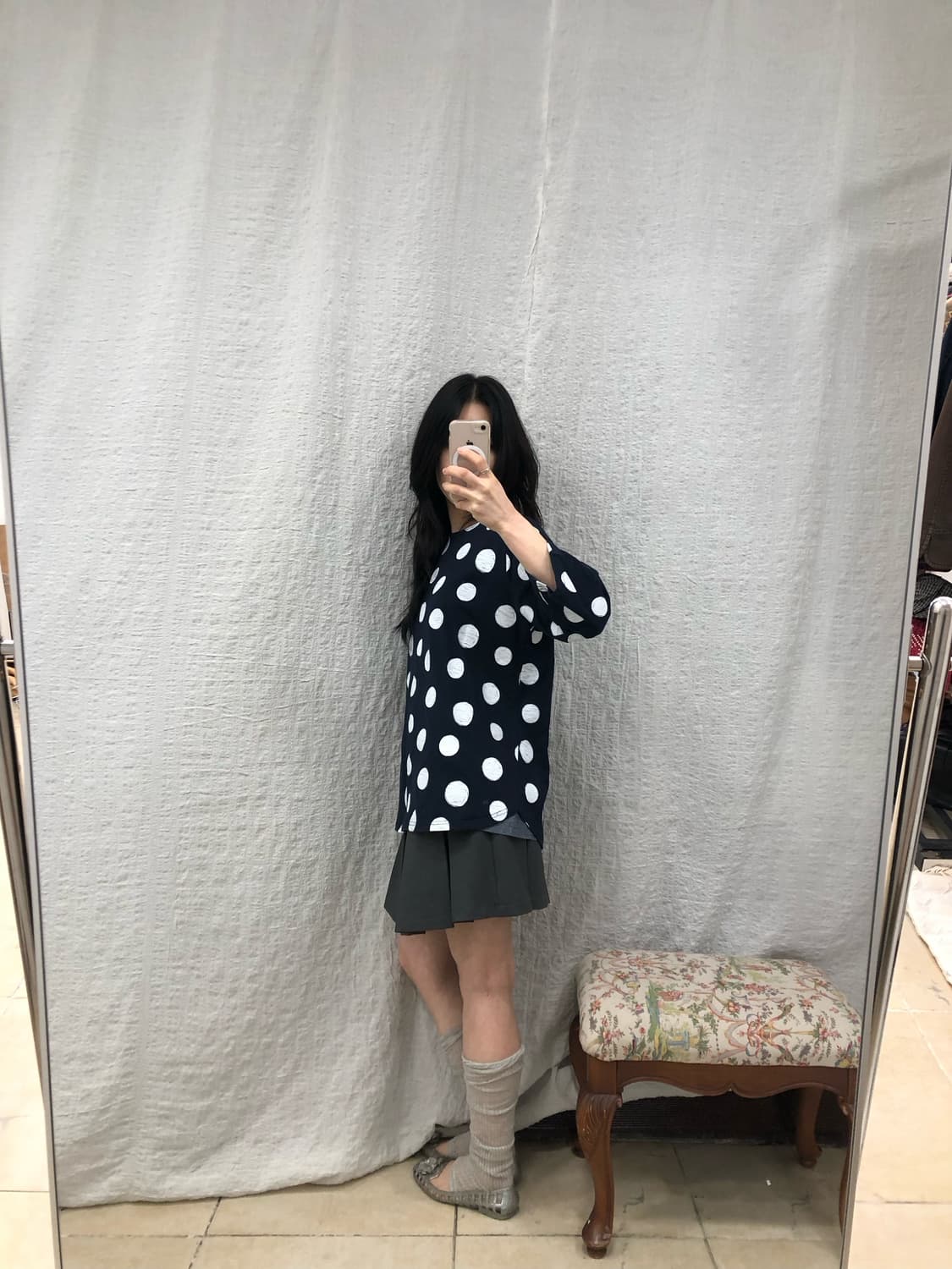 Polka navy t-shirts 상품이미지5
