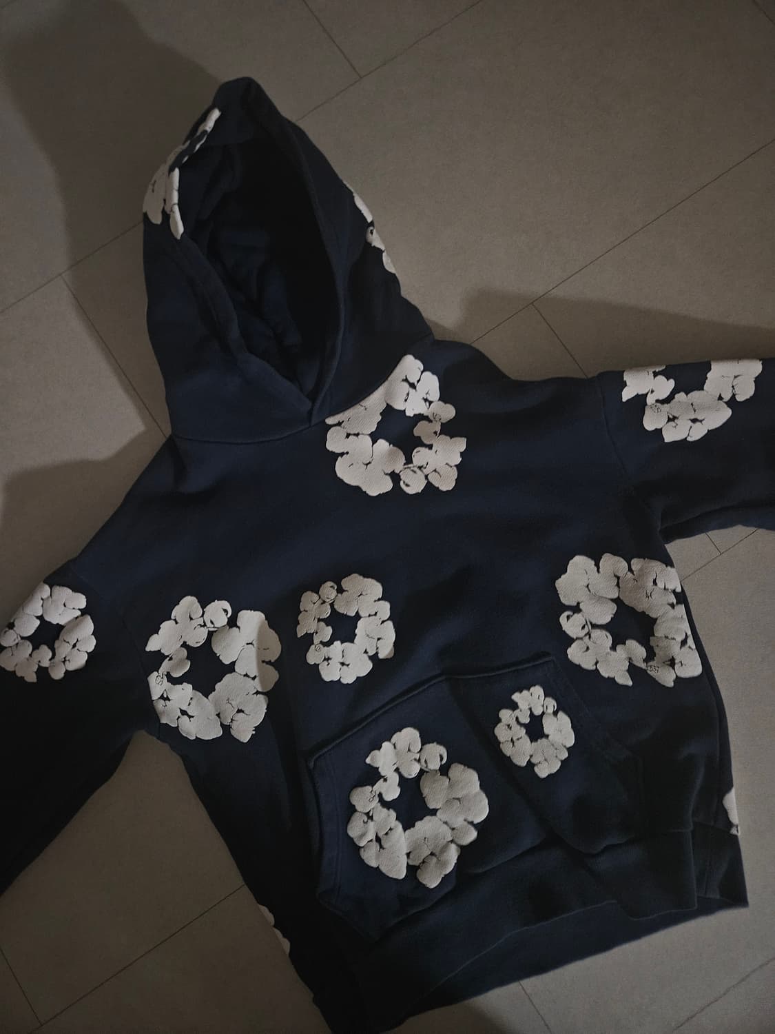 데님 티어스 남색 후드티 사이즈 m 상품이미지1