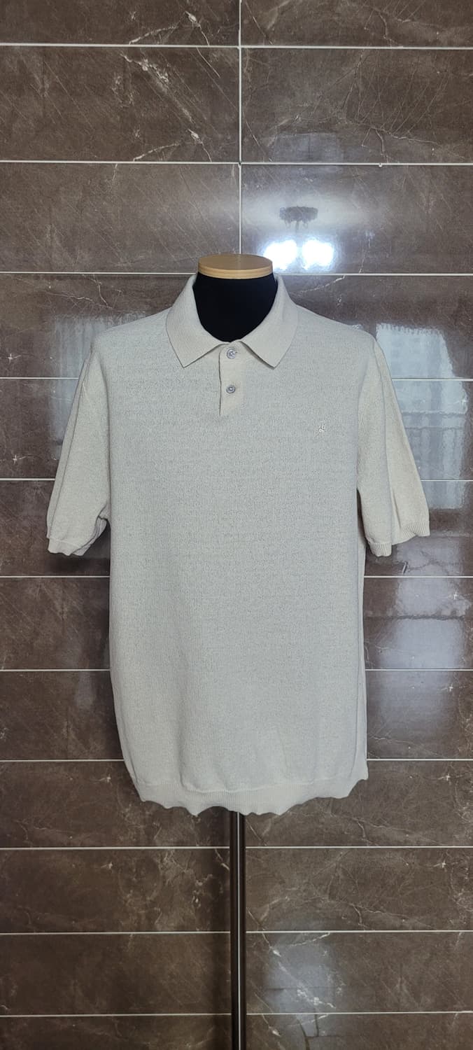 👔남성105사이즈👔올젠 얇은 니트 반팔 베이지 상품이미지1