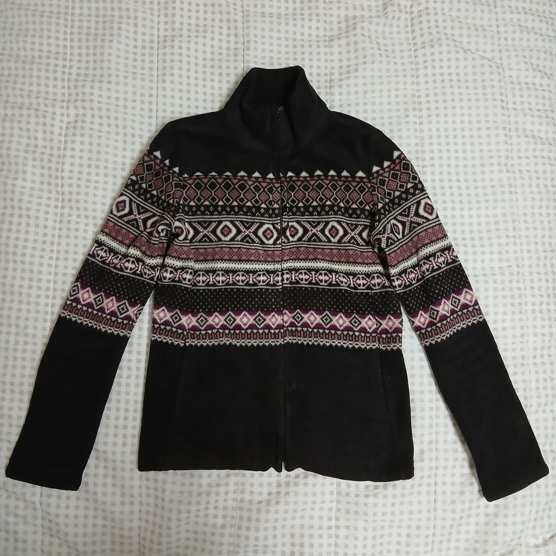 UNIQLO(유니클로) 모리걸 눈꽃 프린팅 브라운 후리스 집업 (s) 상품이미지3