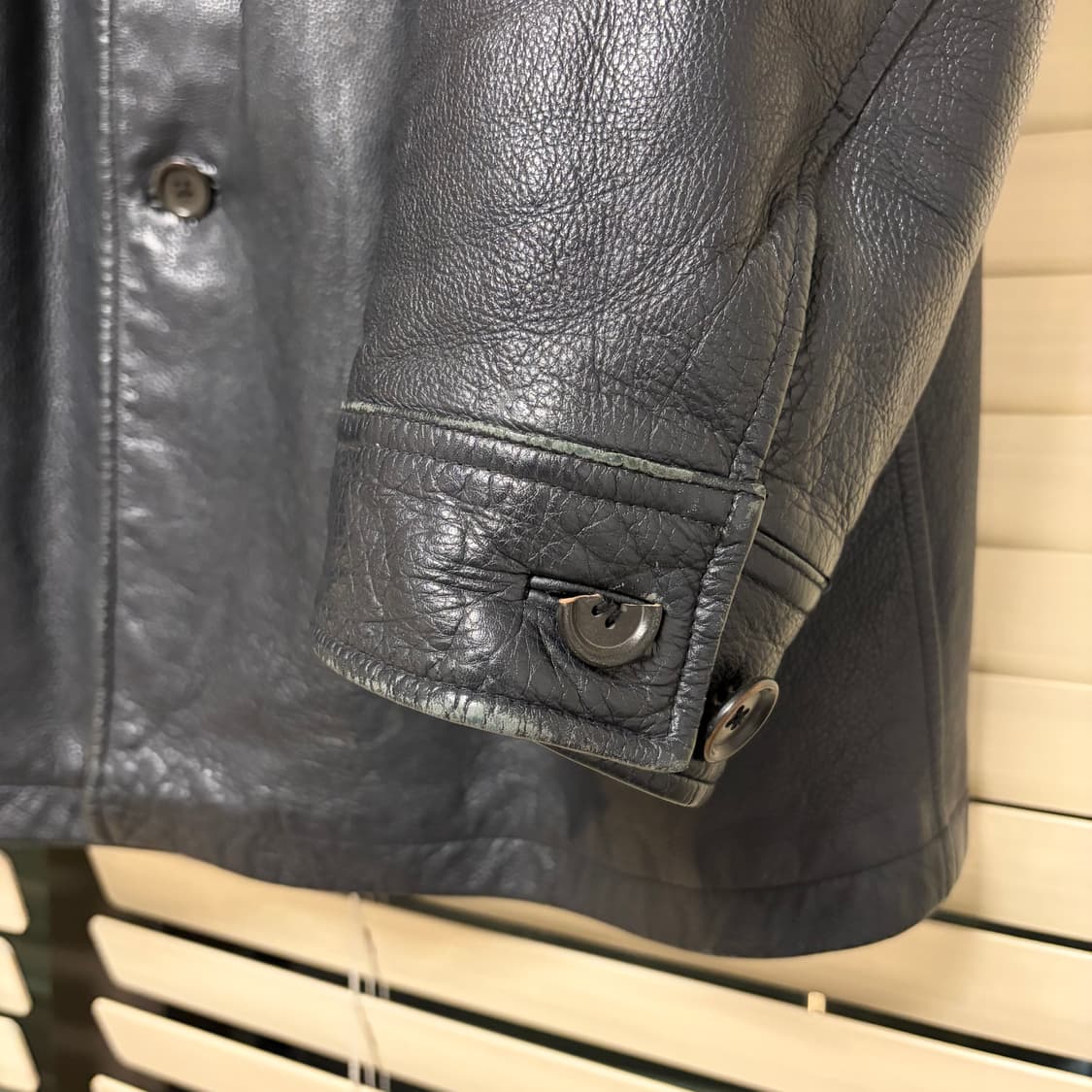 90s 올드 갭 GAP 카우 하이드 레더 카코트 레더 자켓 XL 상품이미지5