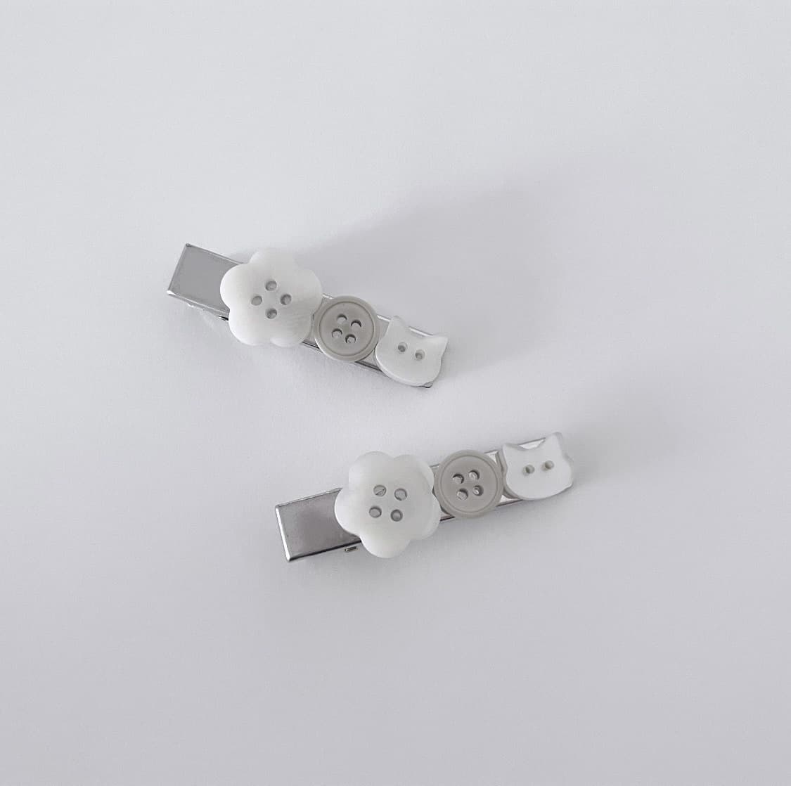 Cat Button Hair-pin 고양이 단추 헤어핀 상품이미지4