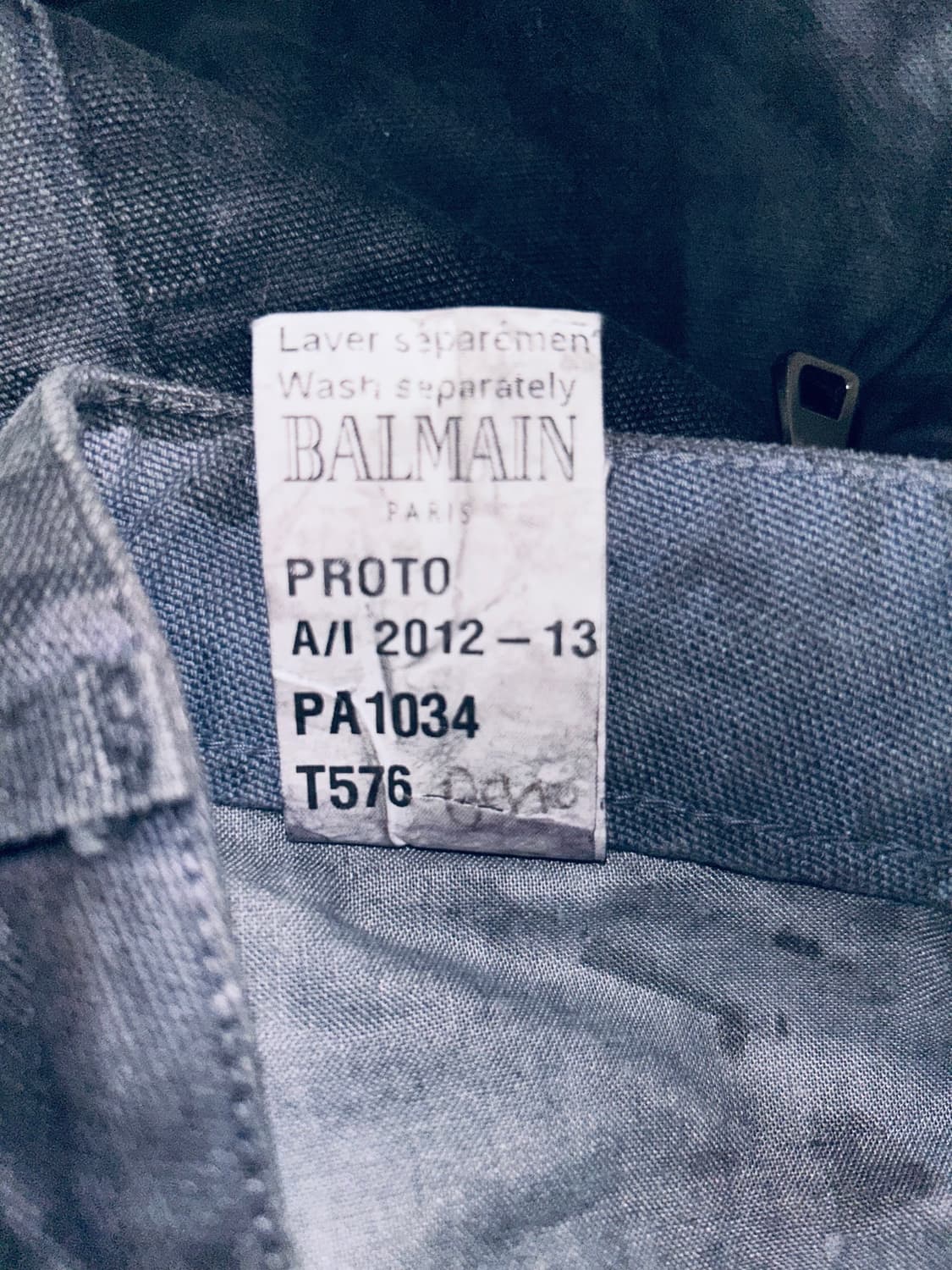 Balmain 발망 그레이 바이커 데님 팬츠 상품이미지5