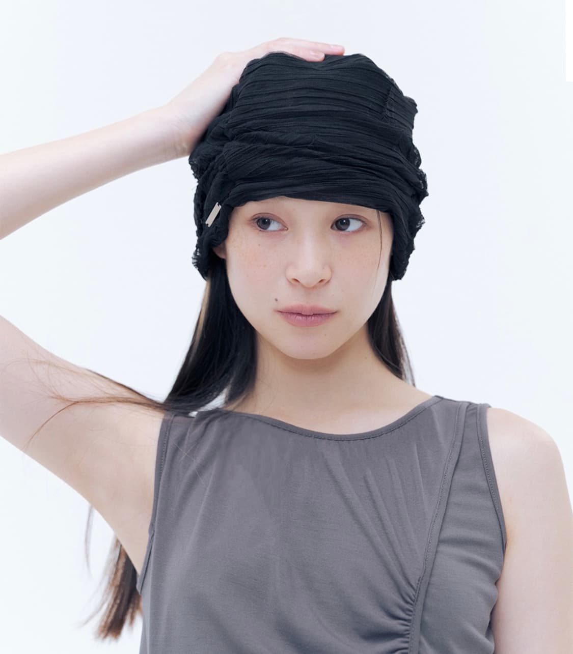 Miseki seoul sheer turban beanie black 상품이미지1