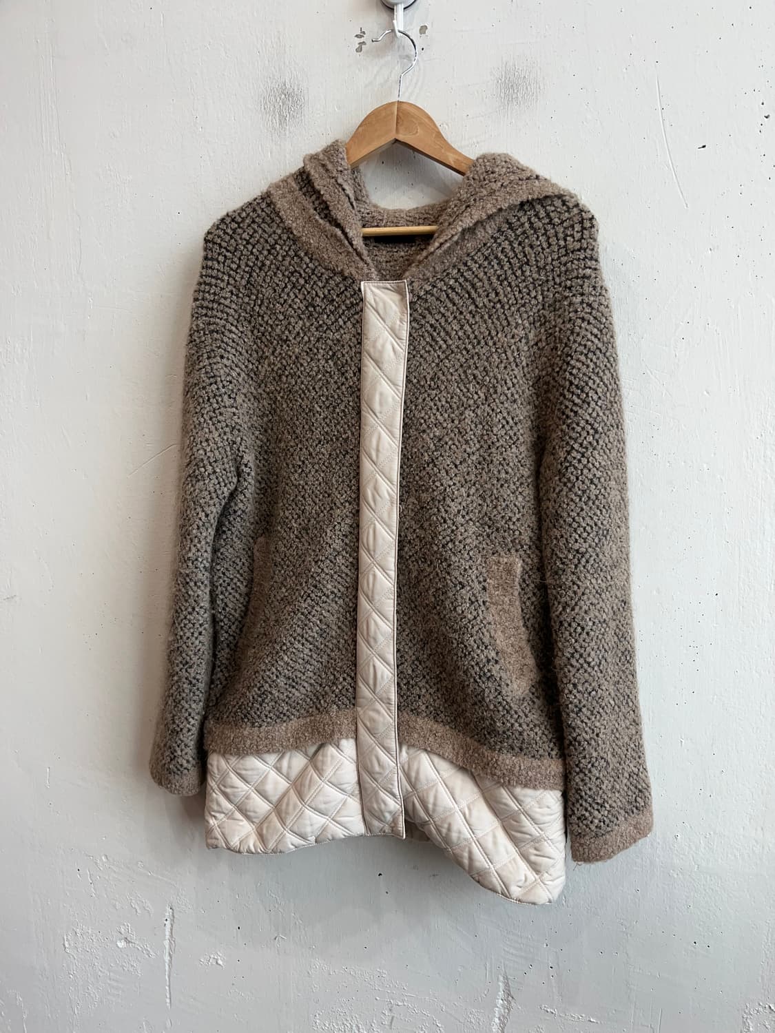 베네통 후디 패디드 울 니트 자켓 우먼즈 상품이미지1