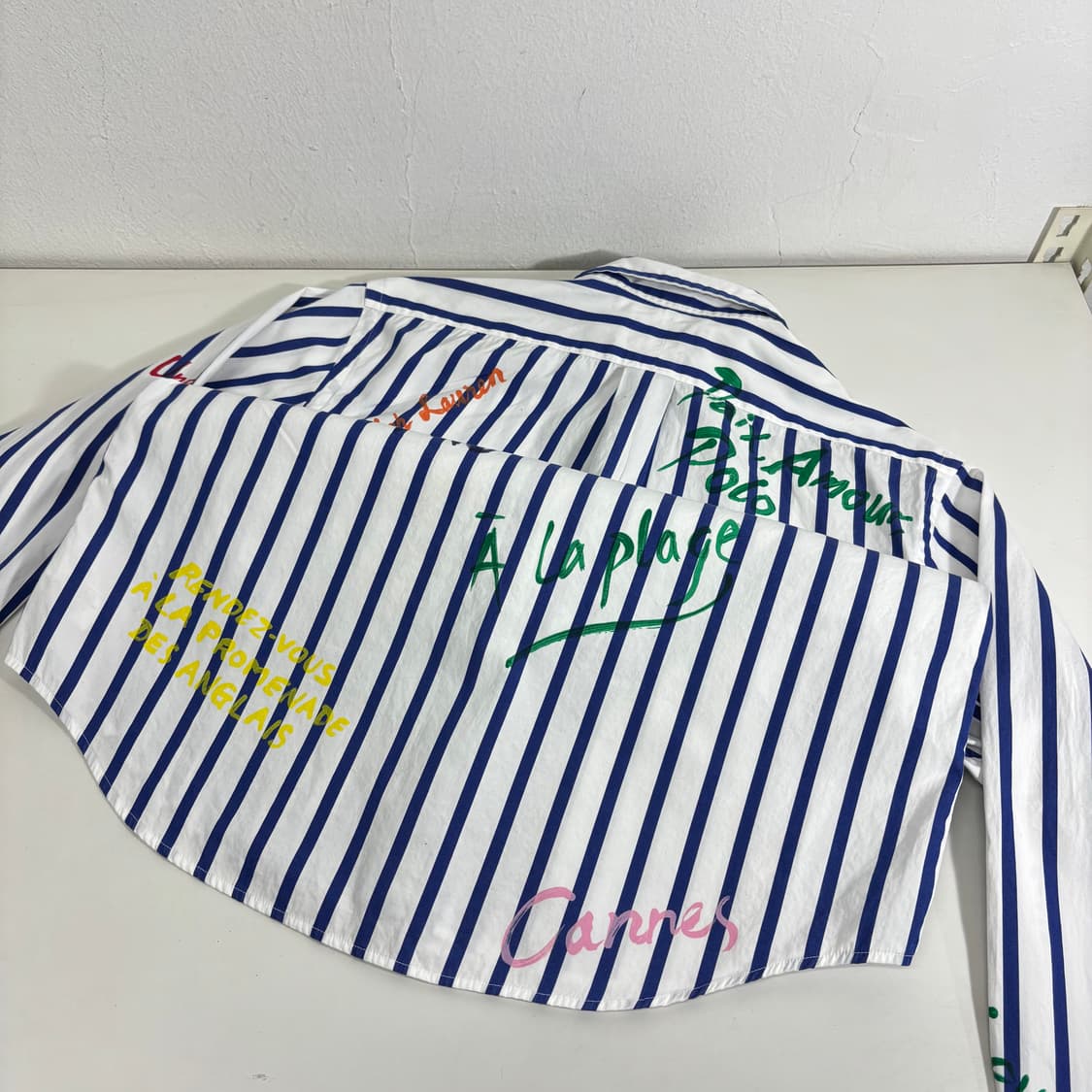 M 100 폴로 랄프로렌 스펠아웃 레터링 스트라이프 셔츠 상품이미지5