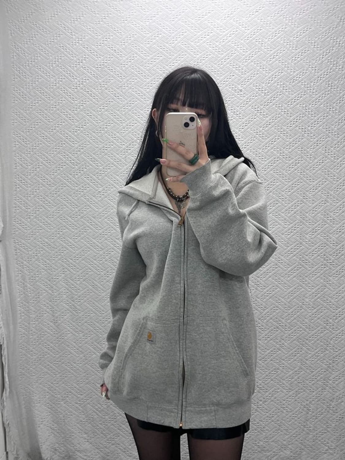 칼하트 베이직 빈티지 캐주얼 오버핏 기모 집업 M C09234 상품이미지2