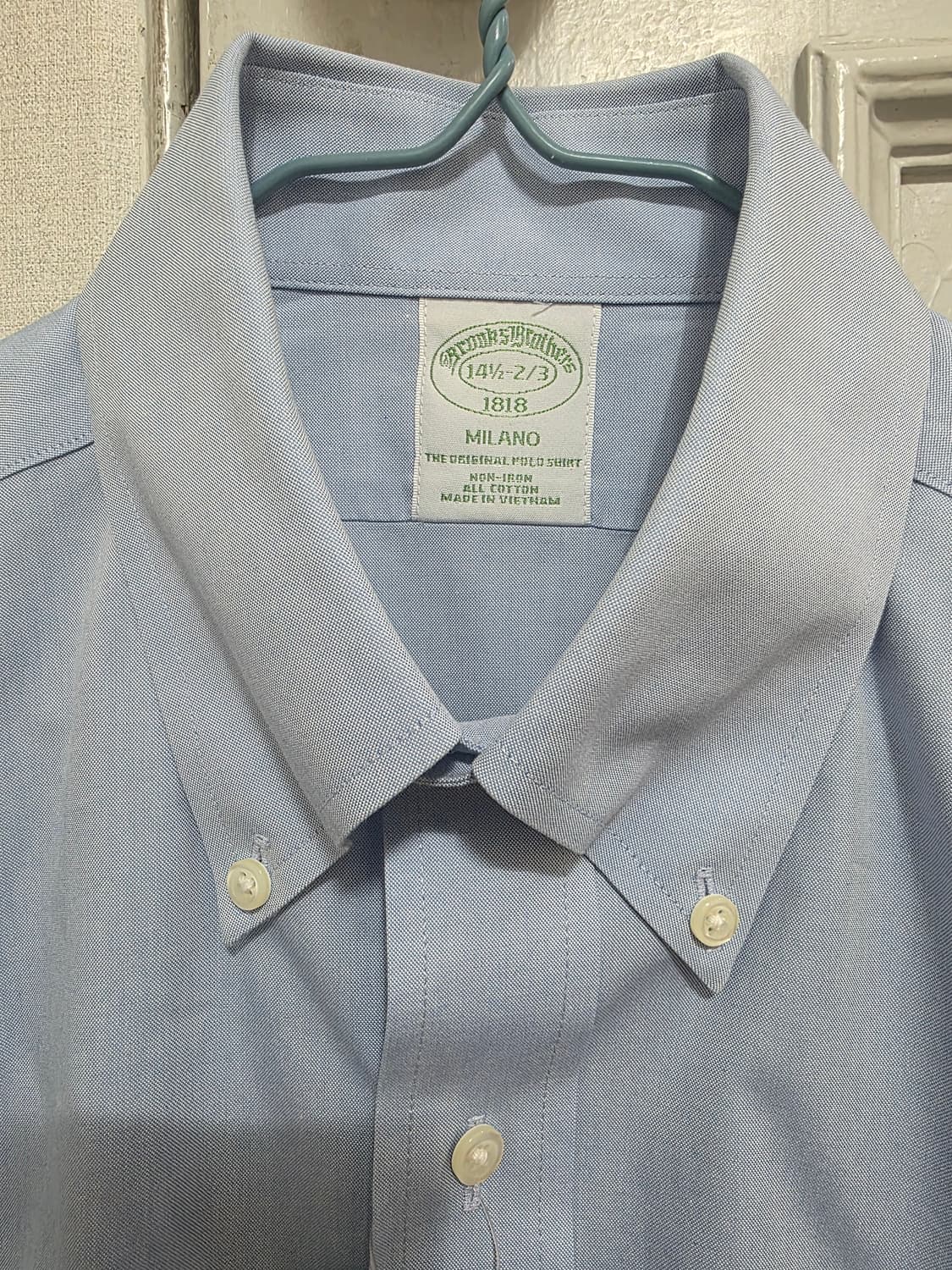 [새제품] 브룩스브라더스 논아이언 파스텔 블루 옥스퍼드 셔츠 95 상품이미지2