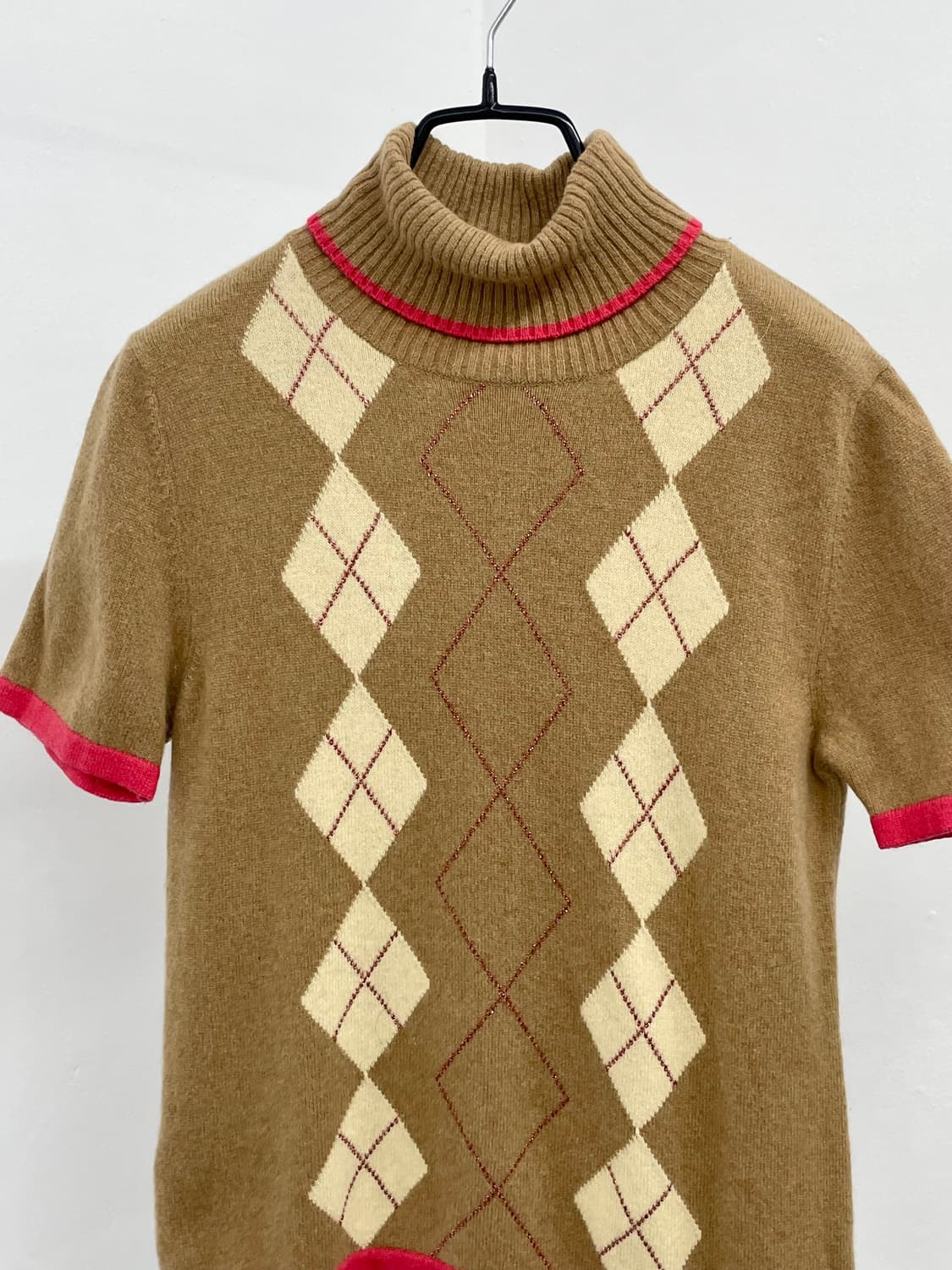 앙고라 프레피 아가일 하프 니트 상품이미지5