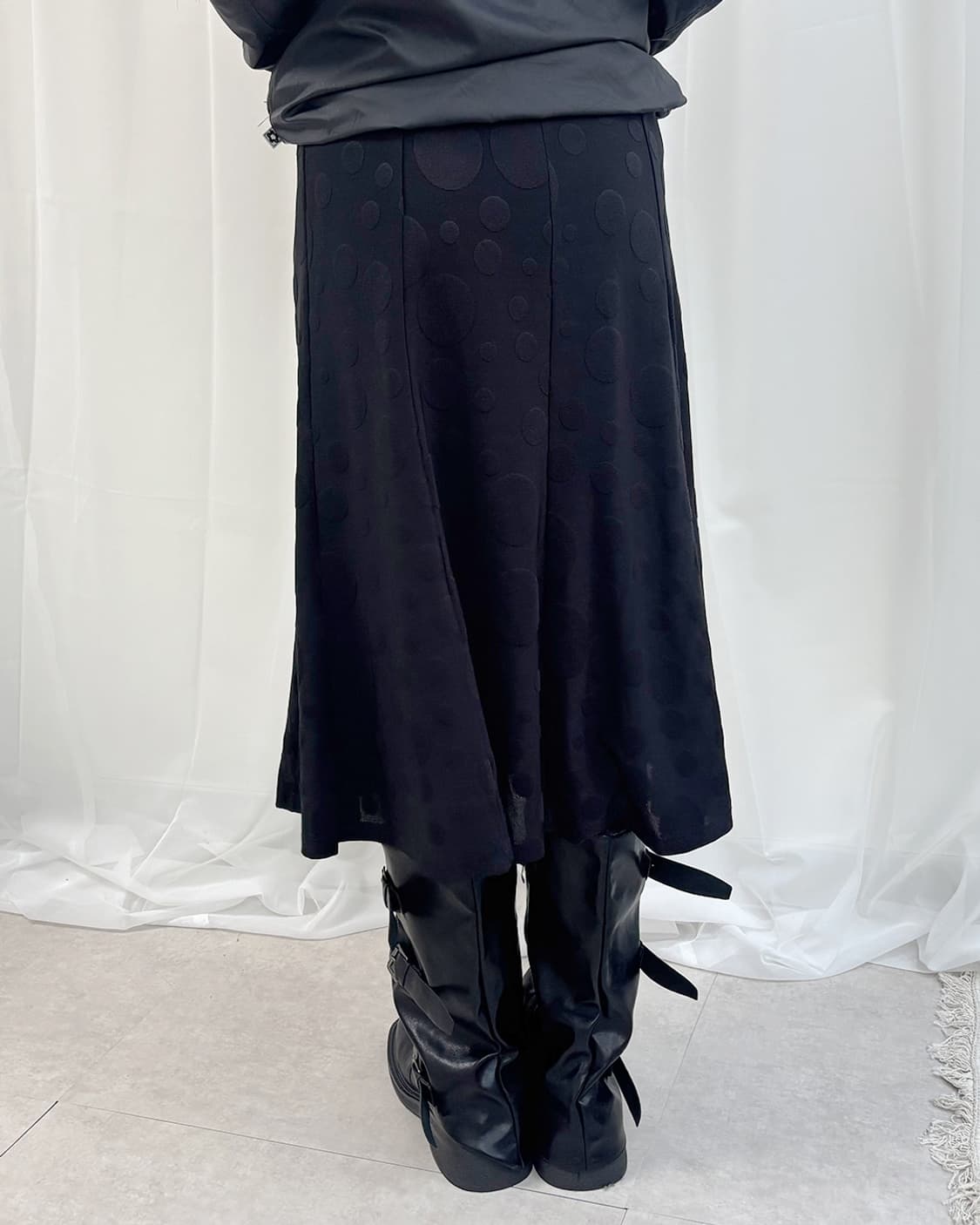 Sanaya flocking random dot jersey skirt 상품이미지6