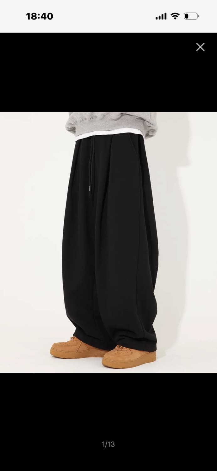 투턱 와이드 롱 스웨트 팬츠 [기모] 상품이미지1