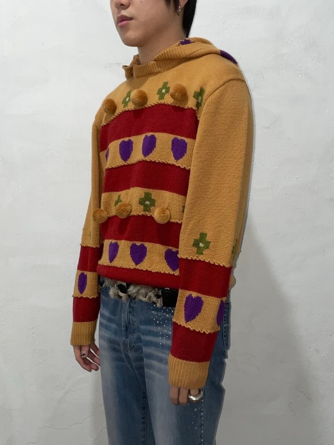 키치 하트 패턴 후드 상품이미지2