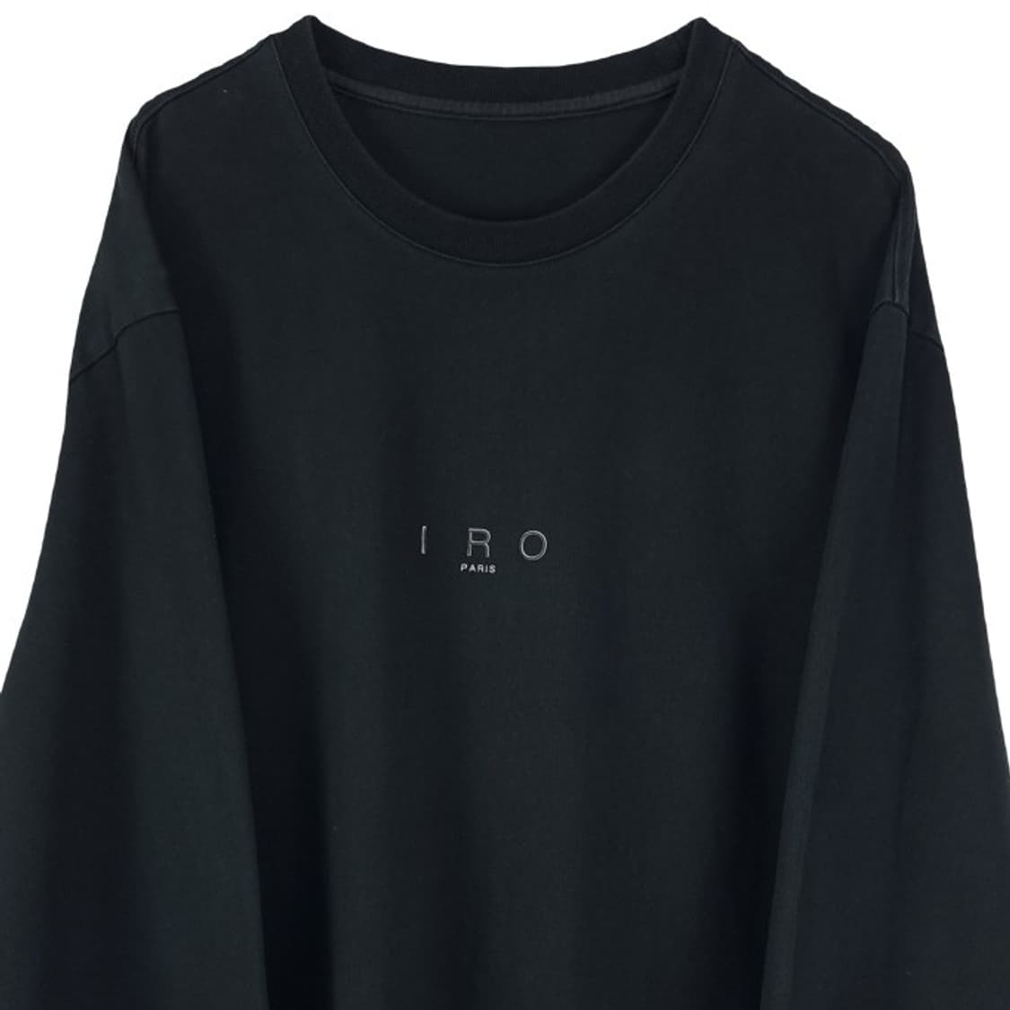 [이로 ]로고 패치 오버사이즈 롱슬리브 긴팔티 블랙 M19110 상품이미지4