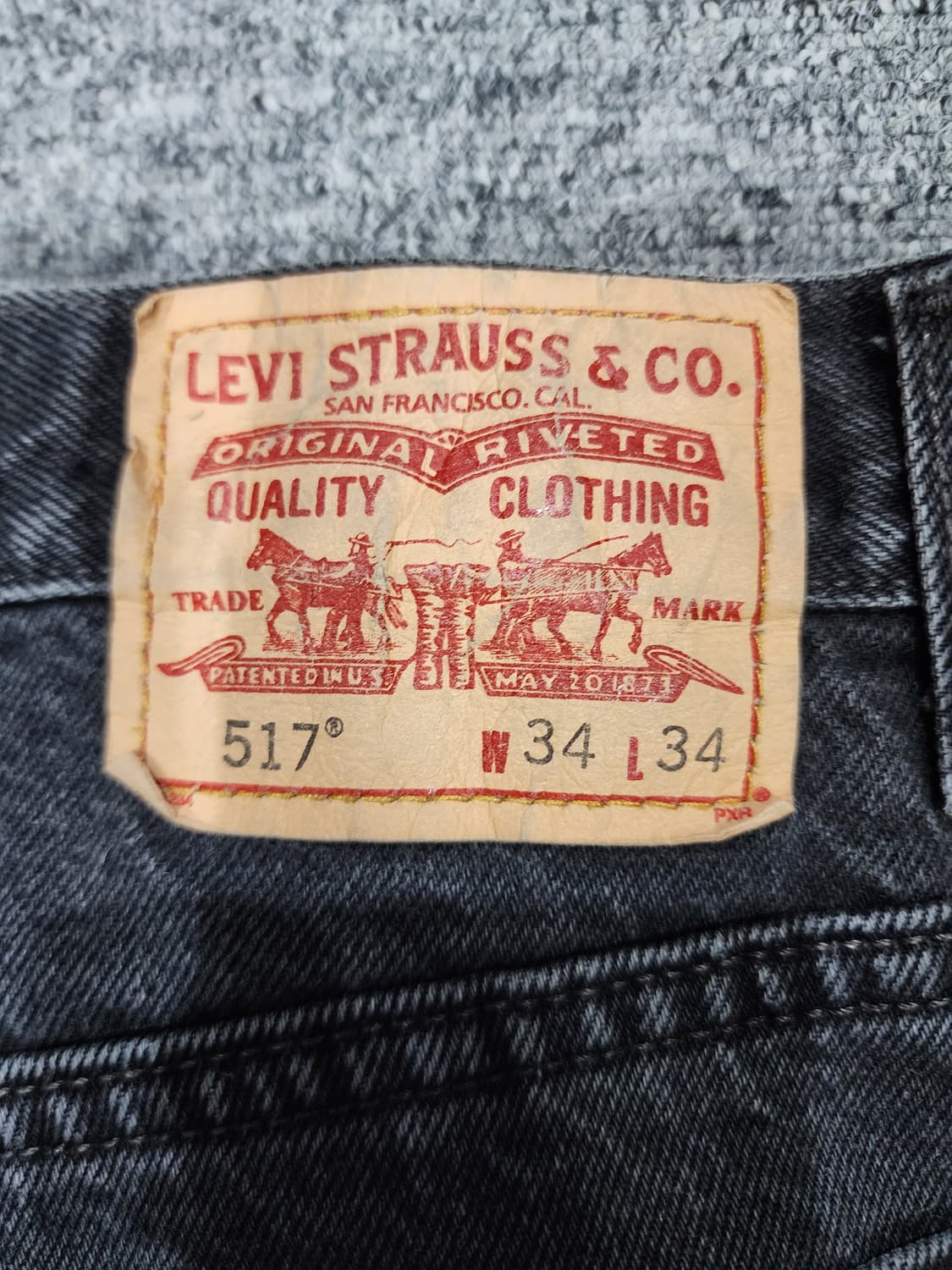 리바이스 517 부츠컷 흑청 데님 팬츠 34 상품이미지8