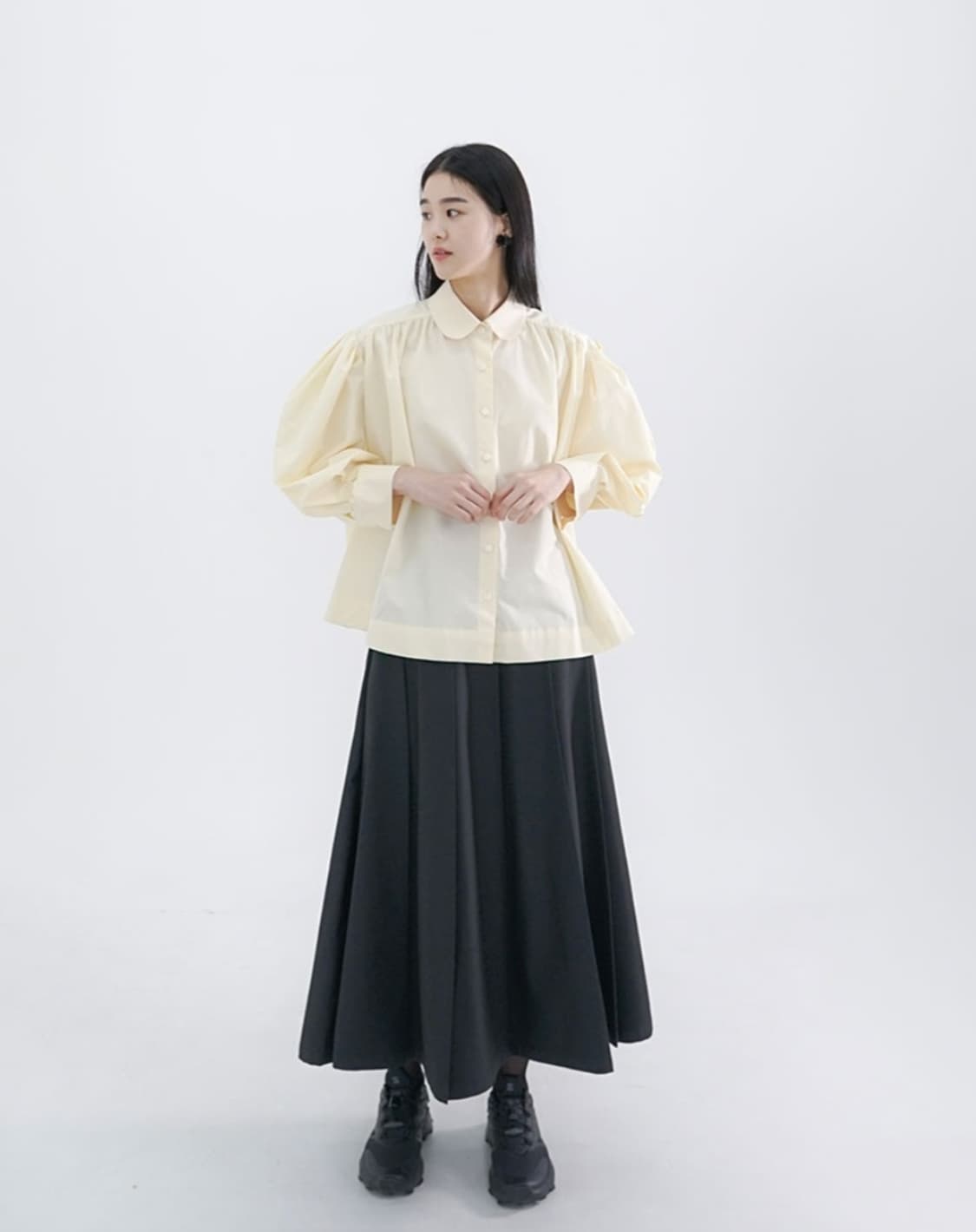 새상품) 유노이아 molly shirt 몰리셔츠 라이트옐로우 상품이미지1