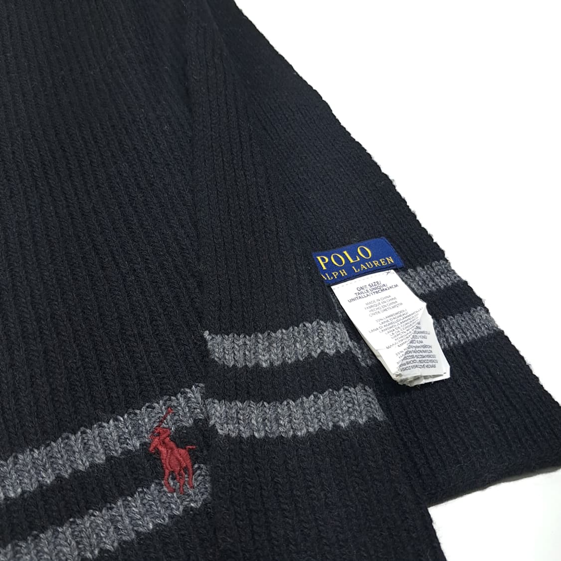 MX657 폴로 00s 램스울혼방 스트라이프 네이비 머플러목도리 상품이미지4