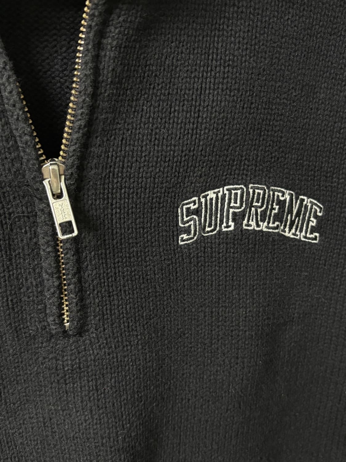슈프림 하프 집업 니트 블랙 상품이미지3