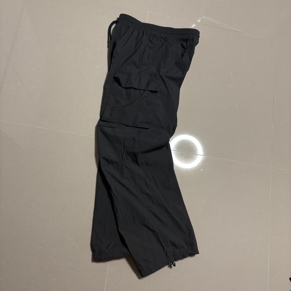 정품 코드그라피 나일론 와이드 밴딩 카고 조거팬츠 차콜 바지 상품이미지5