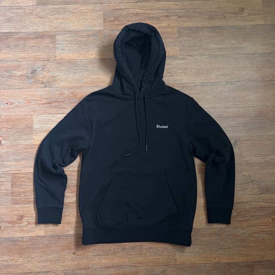 에뛰드 M 블랙 후드 티셔츠 헤비 코튼 후디 포르투갈 정품 상품이미지1