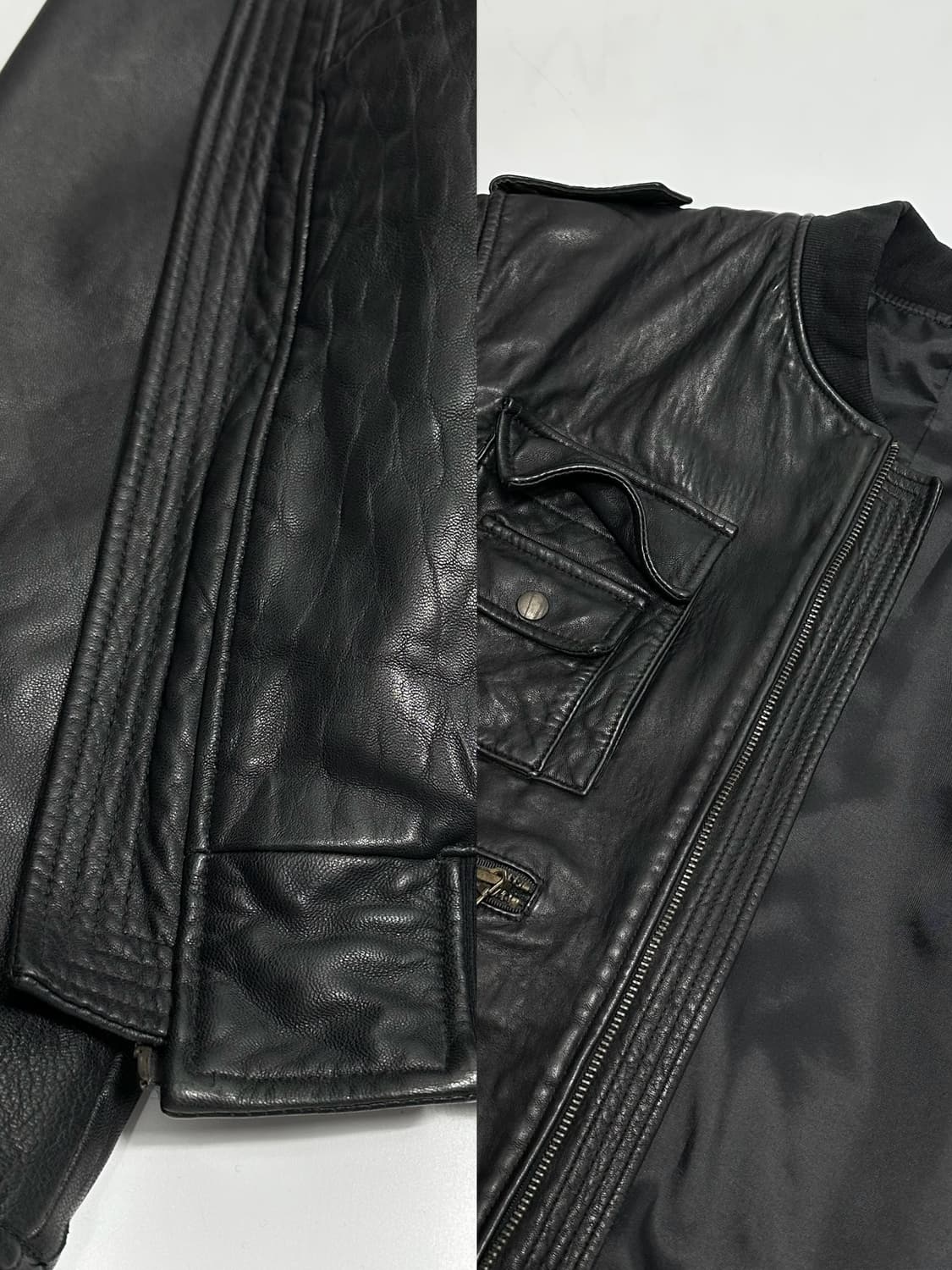 빈티지 양가죽 밀리터리 레더 봄버자켓 상품이미지8