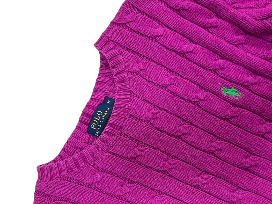 폴로 랄프로렌 케이블 니트 퍼플 M 상품이미지2