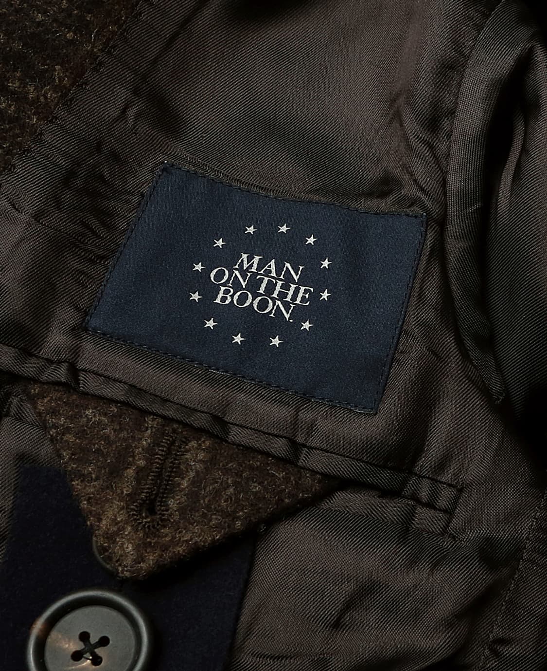 맨온더분 [Man On The Boon] 브라운 울 나일론 체크 싱글코트 상품이미지5