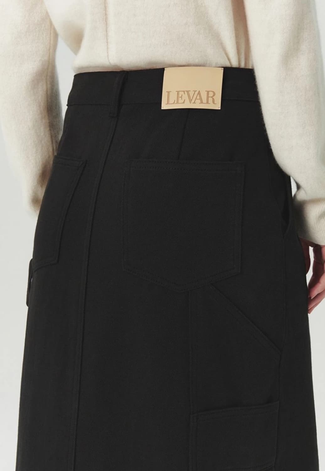 르바 가먼트 다잉 코튼 카펜터 스커트 블랙 S 상품이미지2